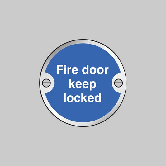 53746 Fire door keep locked 76mm dia aluminium pre-drilled c/w fixings Miscellaneous