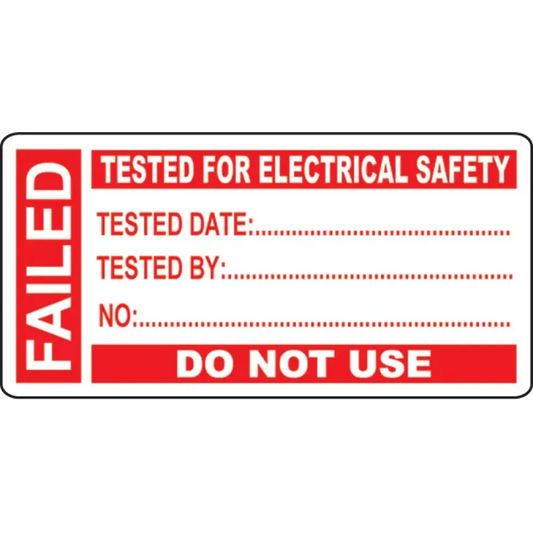 250 PAT Test Write On Labels - Failed 50x25mm