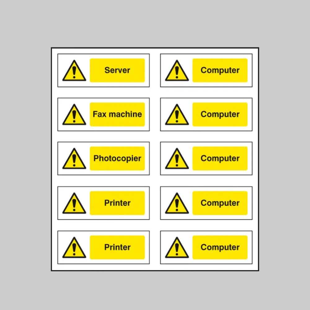 Office labels (various machinery) sheet of 10 labels 40x18mm