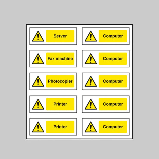 Office labels (various machinery) sheet of 10 labels 40x18mm