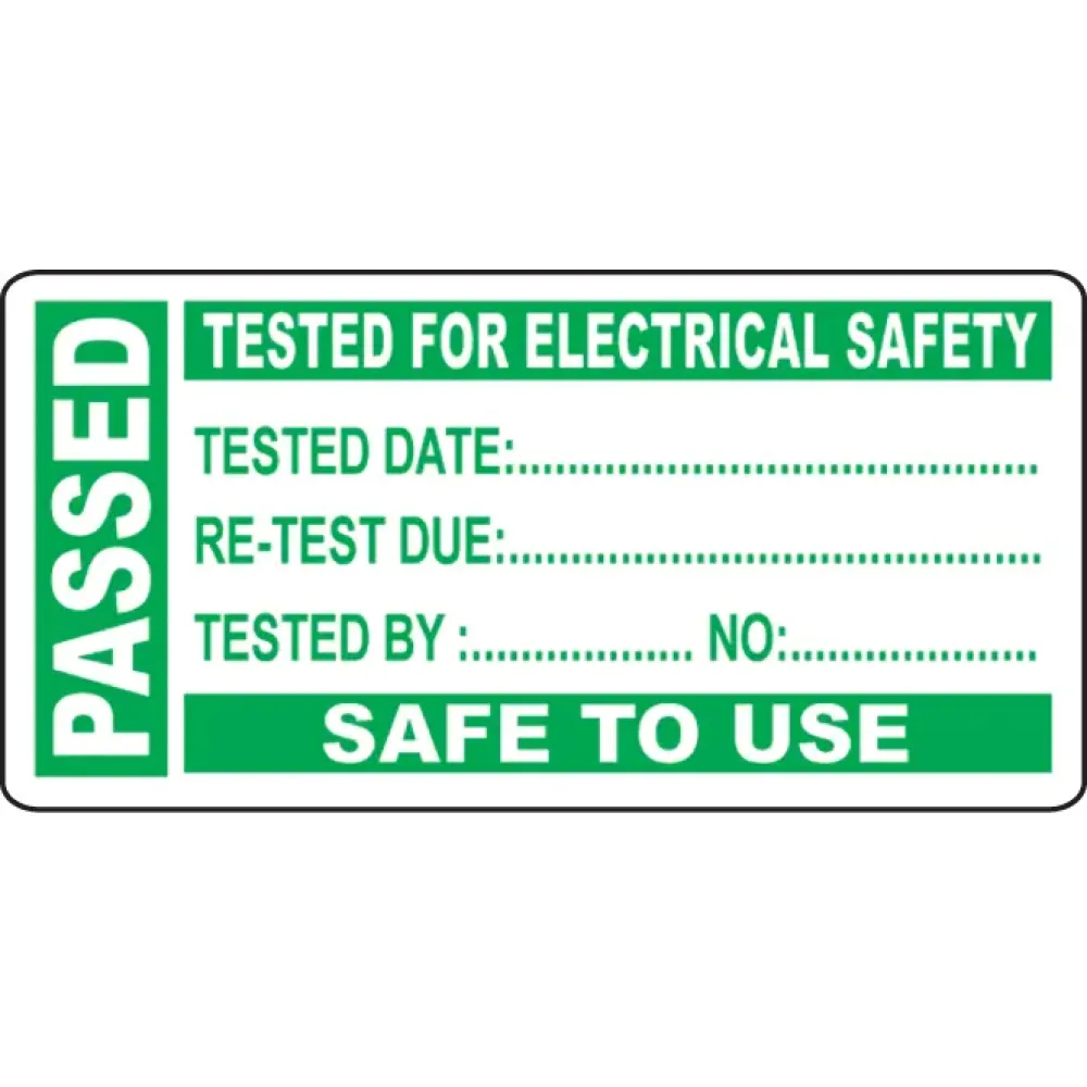 250 PAT Test Write On Labels - Passed 50x25mm