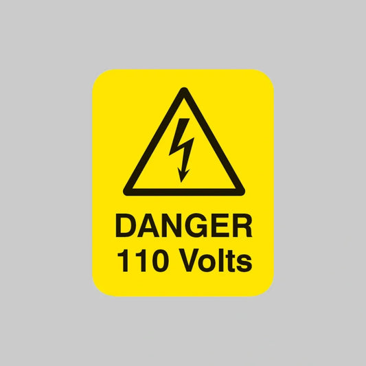 Danger 110 volts Sheet of 25 labels 40x50mm