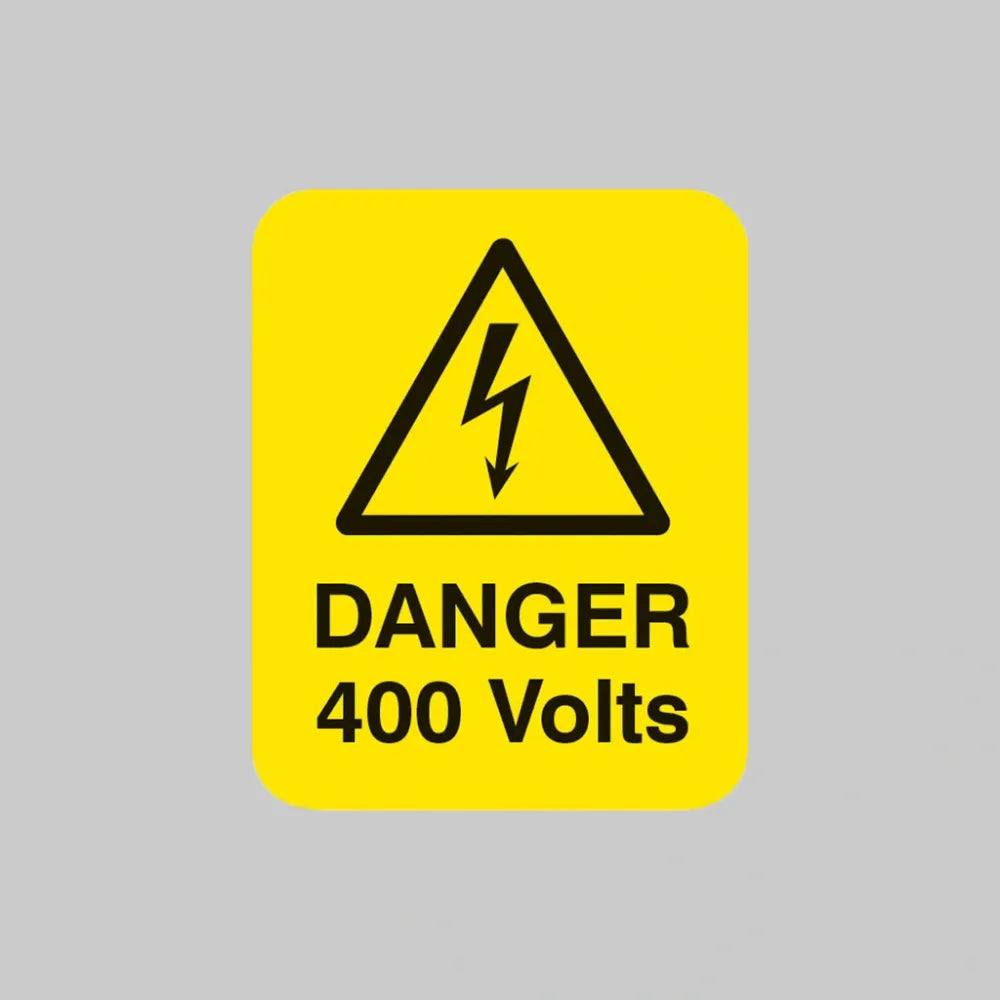 Danger 400 volts Sheet of 25 labels 40x50mm
