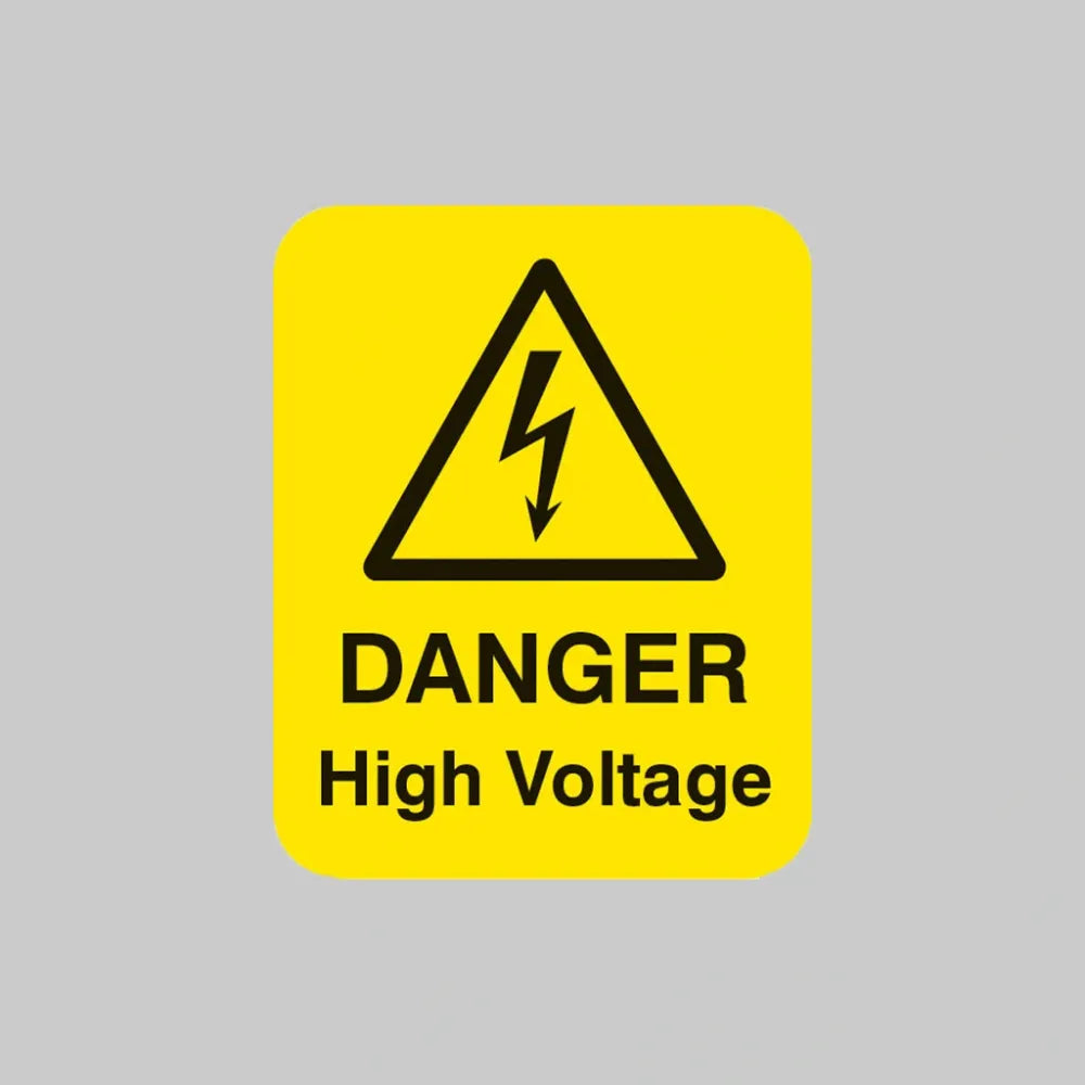 Danger high voltage Sheet of 25 labels 40x50mm