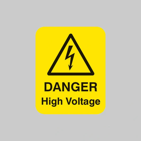 Danger high voltage Sheet of 25 labels 40x50mm