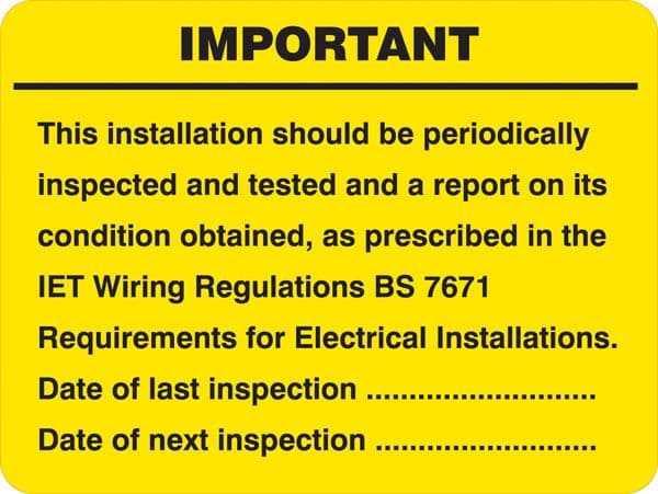 54064 Periodic inspection labels Sheet of 9 Labels, 100x75mm  (100x75mm) Safety Sign