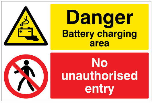 54242 Battery charging- no unauthorised entry floor graphic 600x400mm Miscellaneous