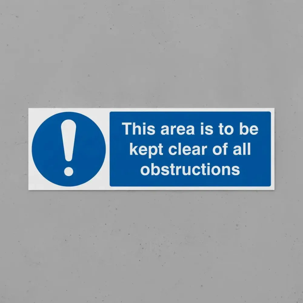 This area is to be kept clear of all obstructions