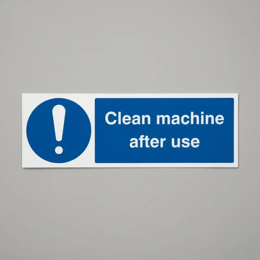 Clean machine after use