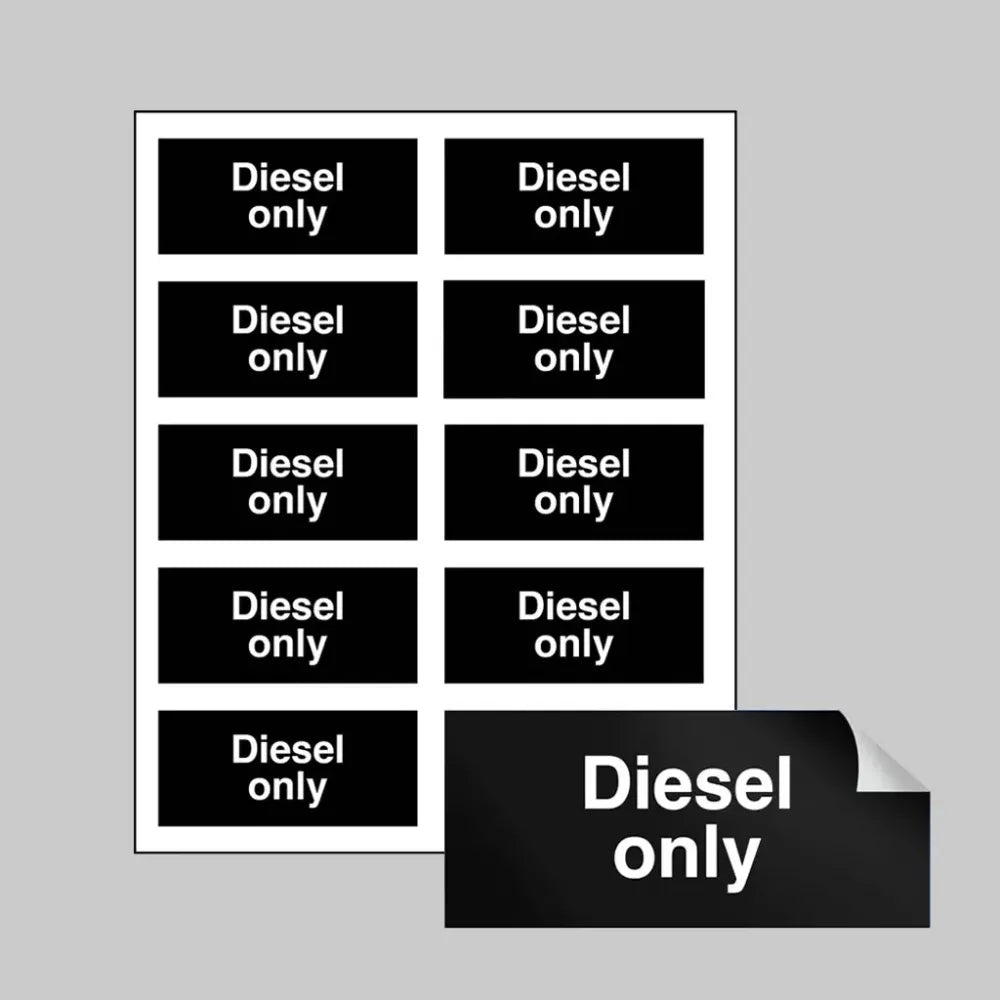 54566 Diesel only sheet of 10 self adhesive labels 40x18mm Miscellaneous - SAV