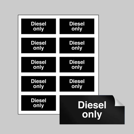 54566 Diesel only sheet of 10 self adhesive labels 40x18mm Miscellaneous - SAV