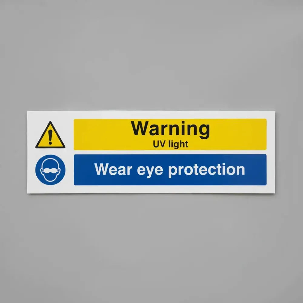 Warning UV light wear eye protection