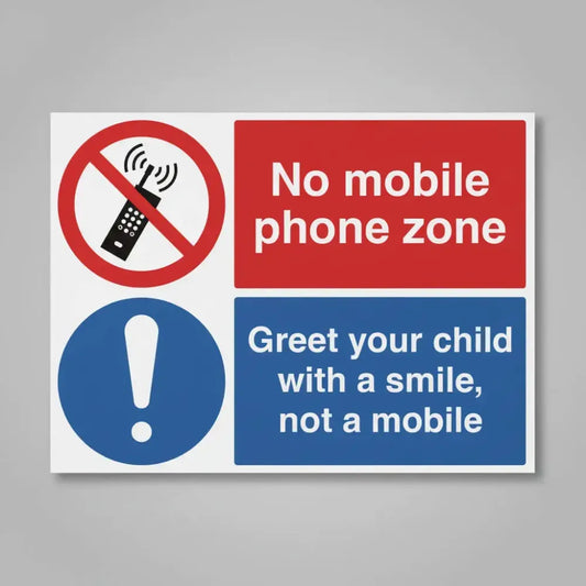 No mobile phone zone Greet your child with a smile