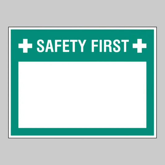 54710 Safety first (write your message), 300x400mm rigid PVC with wipe clean over laminate Miscellaneous