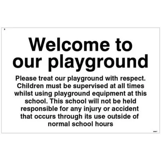 Welcome to our playground notice