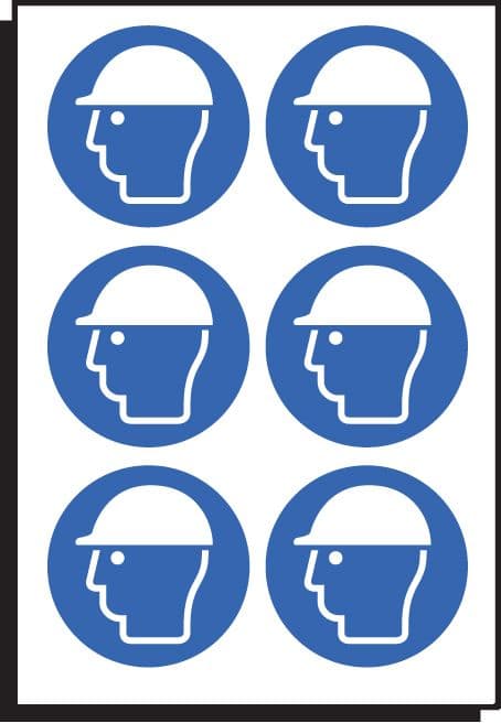 55038 Safety helmet symbol 100mm dia - sheet of 6  (100mm dia) Safety Sign