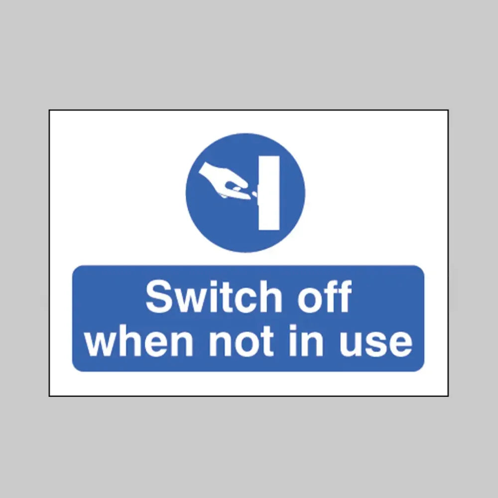 Switch off when not in use 35x25mm SAV
