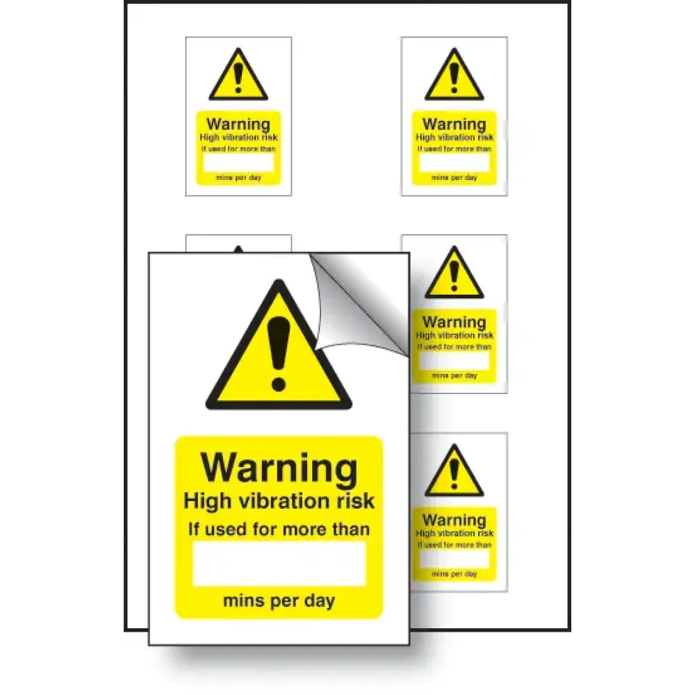 High vibration risk if used minutes/per day - sheet of 6