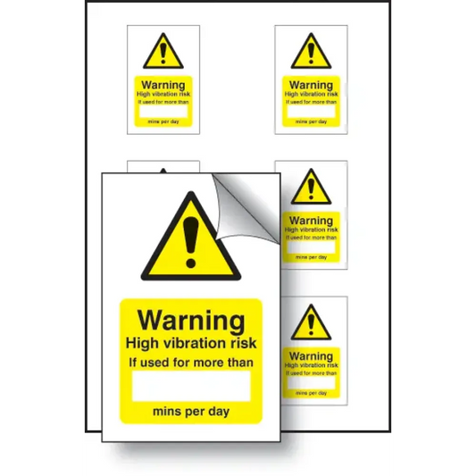 High vibration risk if used minutes/per day - sheet of 6