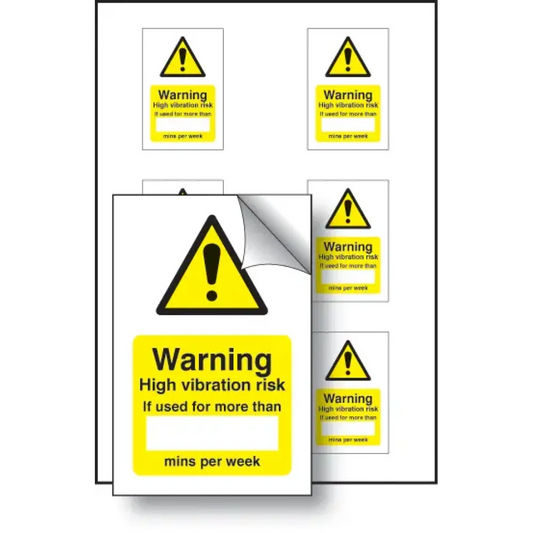 High vibration risk if used minutes/per week - sheet of 6