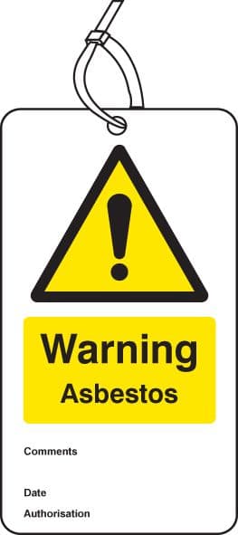 55059 Warning asbestos double sided safety tags (pack of 10)  (80x150mm) Safety Sign