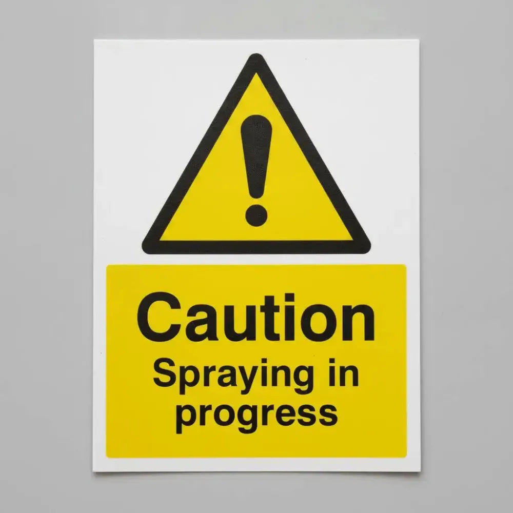 15507K Caution Spraying in progress Rigid Plastic (400x300mm) Safety Sign