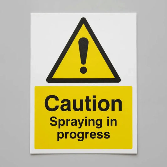 15507K Caution Spraying in progress Rigid Plastic (400x300mm) Safety Sign