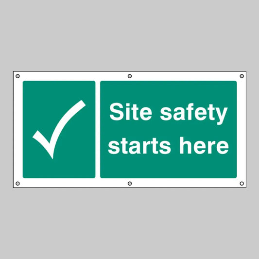 Site safety starts here banner c/w eyelets 1270x610mm