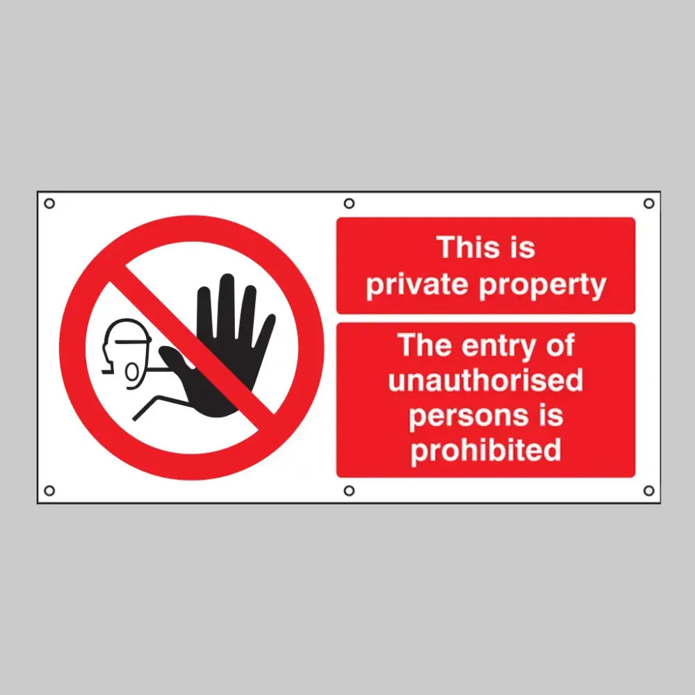 This is private property banner c/w eyelets 1270x610mm