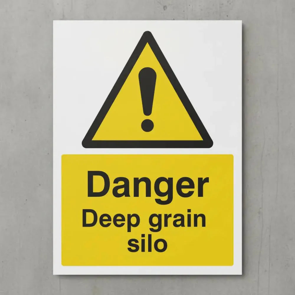 15510K Danger Deep grain silo Rigid Plastic (400x300mm) Safety Sign