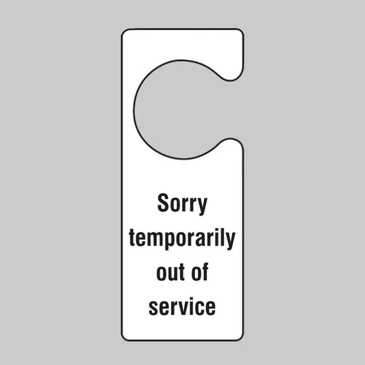 Sorry temporarily out of service  door hanger 80x205mm single sided