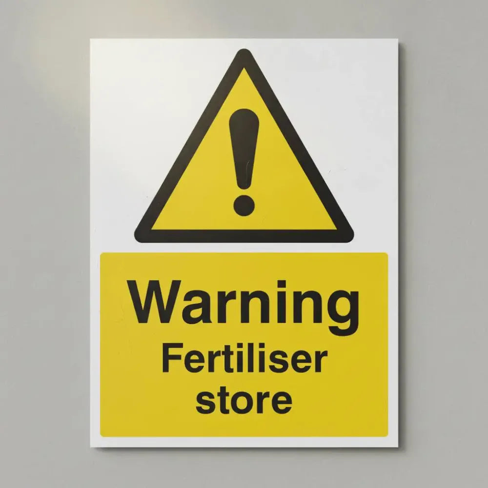 15511K Warning Fertiliser store Rigid Plastic (400x300mm) Safety Sign