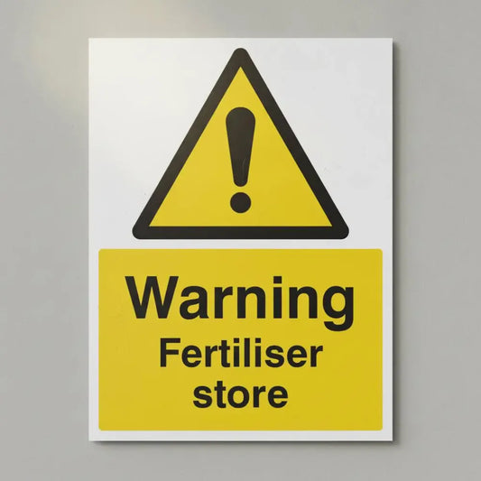 15511K Warning Fertiliser store Rigid Plastic (400x300mm) Safety Sign
