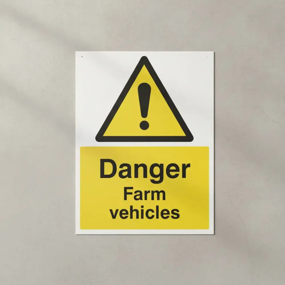 15513K Danger Farm vehicles Rigid Plastic (400x300mm) Safety Sign