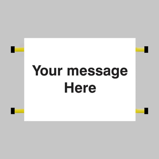 Your message here door screen 600x450mm c/w spring loaded poles 710 to 1010mm