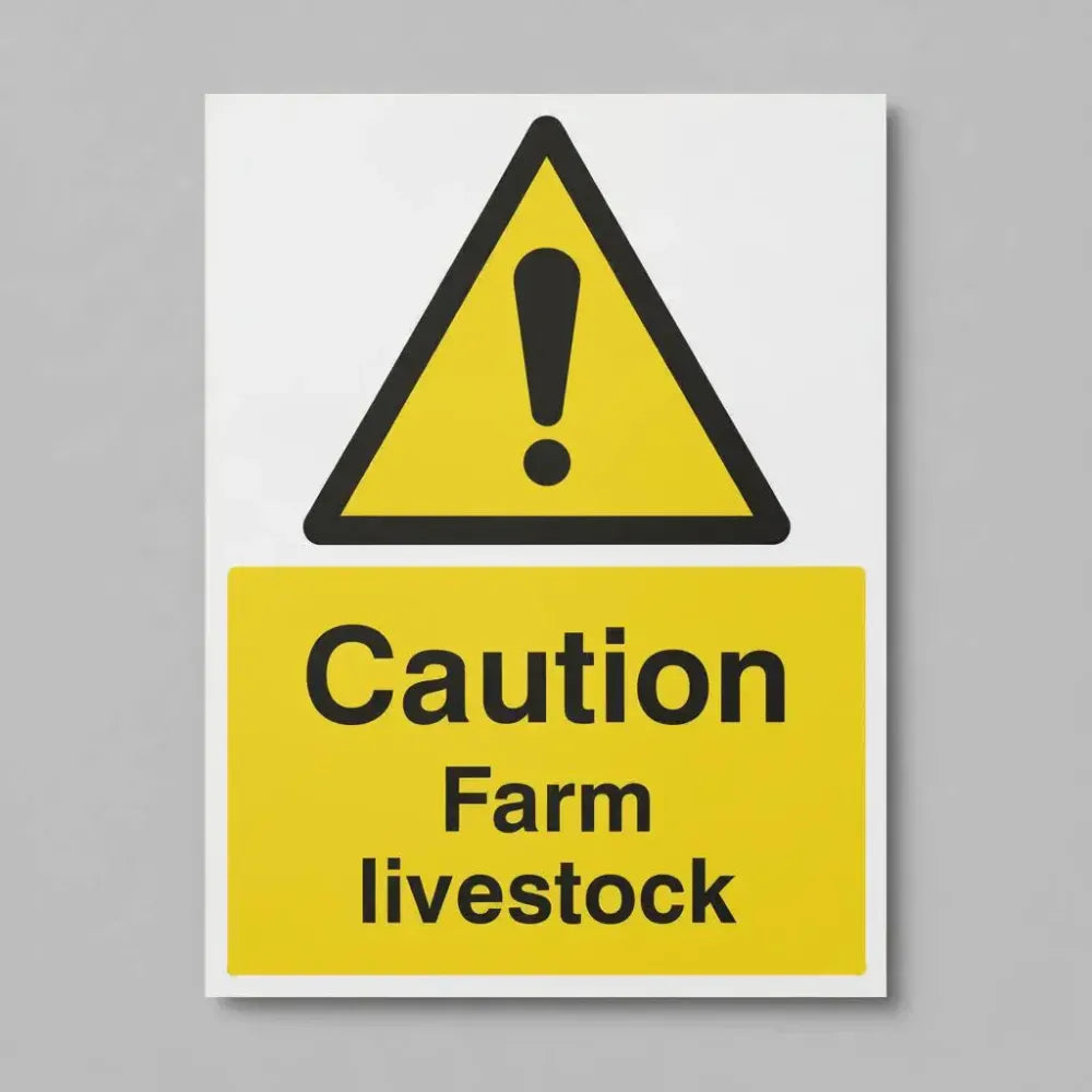 15514K Caution Farm livestock Rigid Plastic (400x300mm) Safety Sign