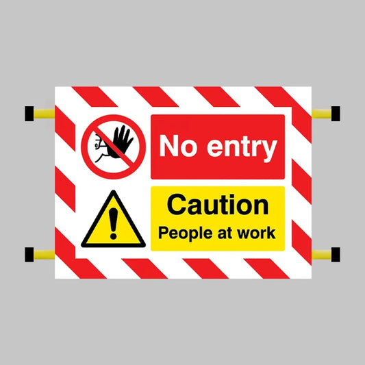 55142 Door Screen Sign- No entry Caution People at work 600x450mm Miscellaneous