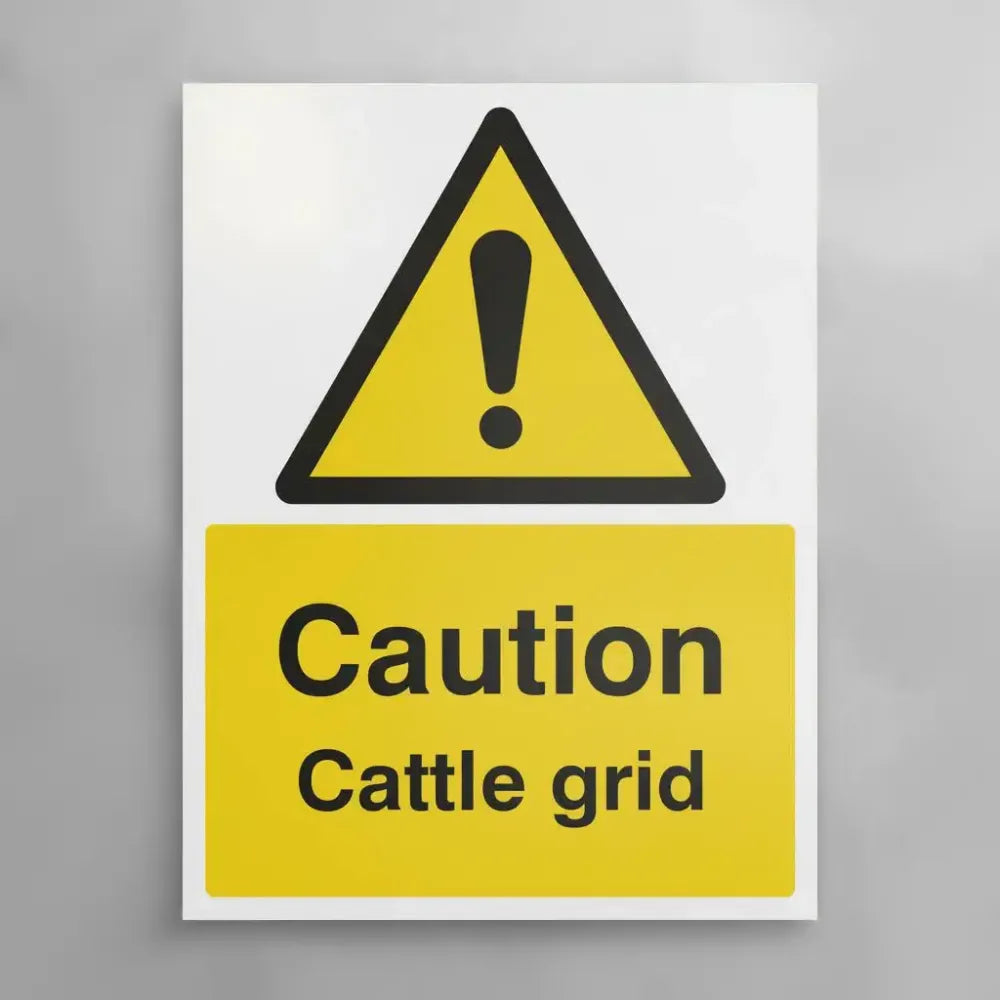15515K Caution Cattle grid Rigid Plastic (400x300mm) Safety Sign
