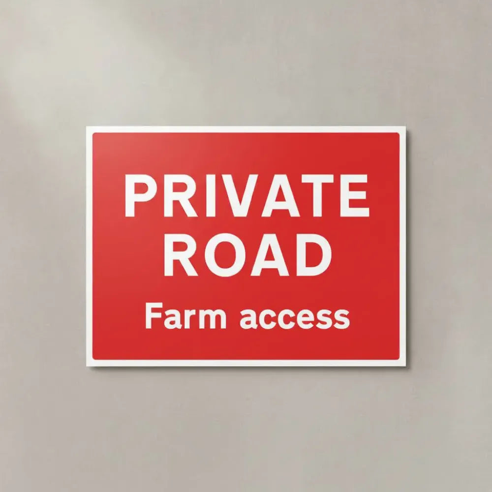 15521Q Private road Farm access Rigid Plastic (600x450mm) Safety Sign