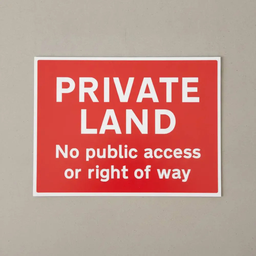 15522Q Private land No public access or right of way Rigid Plastic (600x450mm) Safety Sign