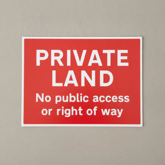 15522Q Private land No public access or right of way Rigid Plastic (600x450mm) Safety Sign