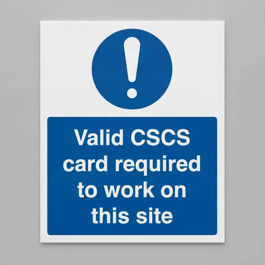 25543Y Valid CSCS card required to work on this site (self adhesive vinyl safety label) Self Adhesive Vinyl (200x300mm) Safety Sign