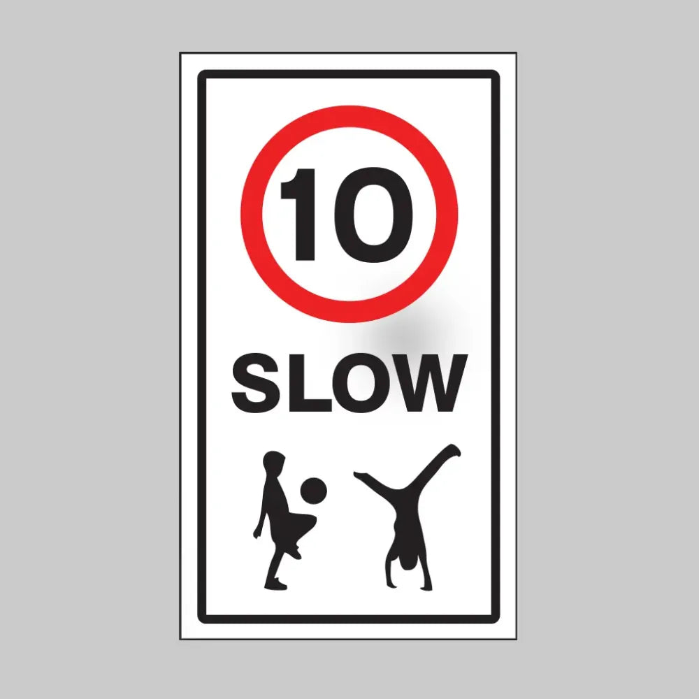 Slow 10mph Class R2 Permanent 400x700mm (3mm aluminium composite) c/w channelling
