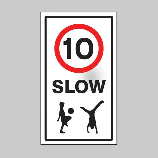 Slow 10mph Class R2 Permanent 400x700mm (3mm aluminium composite) c/w channelling