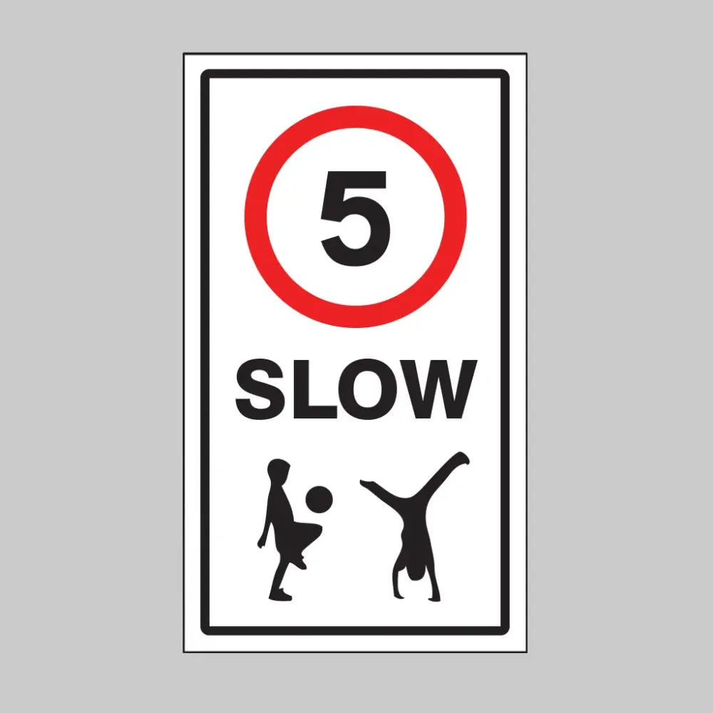 Slow 5mph Class R2 Permanent 400x700mm (3mm aluminium composite) c/w channelling