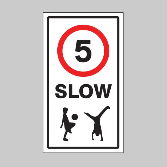 Slow 5mph Class R2 Permanent 400x700mm (3mm aluminium composite) c/w channelling