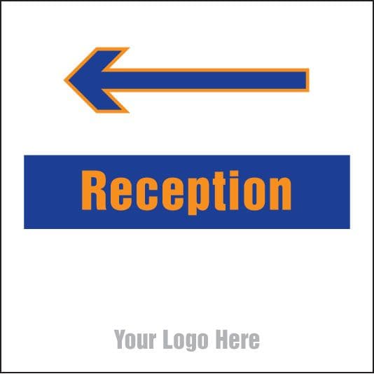 55708 Reception, arrow left site saver sign 400x400mm  (400x400mm) Safety Sign