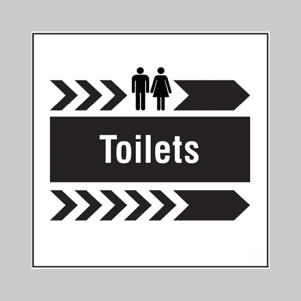 Toilets, arrow right builder signs 400x400mm