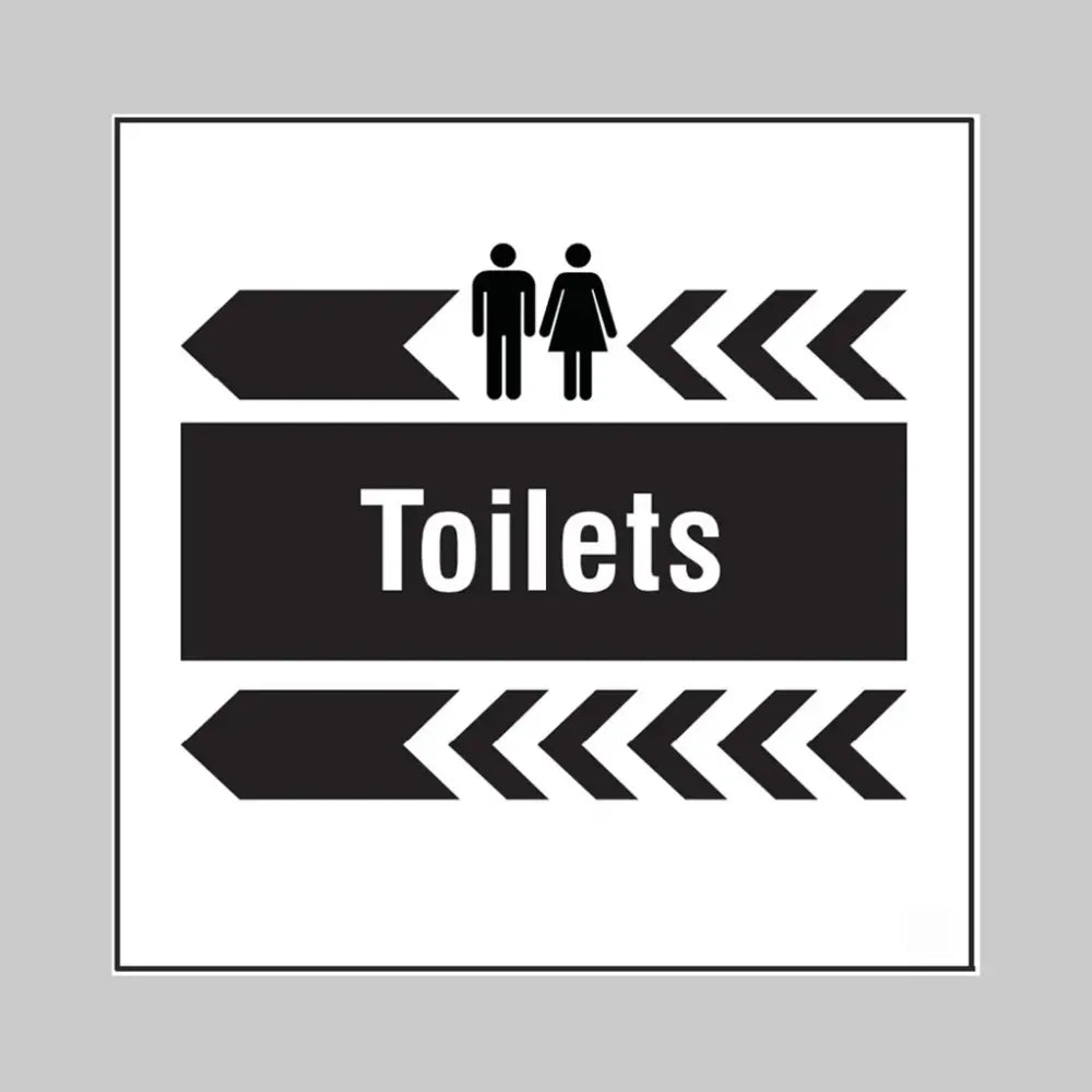 Toilets, arrow left builder signs 400x400mm