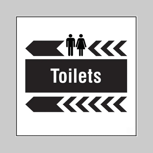 Toilets, arrow left builder signs 400x400mm